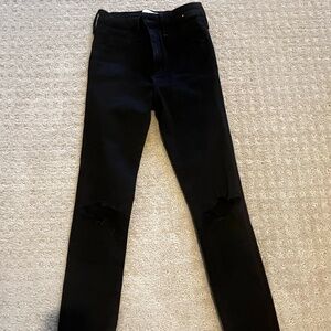 Abercrombie & Fitch High Rise Super Skinny Ankle Black Jeans Size 26 Long